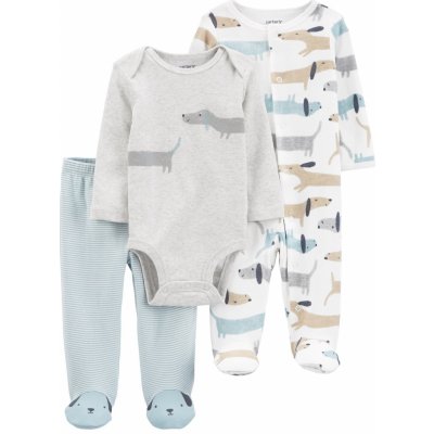 Carter's Set 3dílný overal na drukpolodupačkbody dl. rukáv Dogs chlapec LBB – Zboží Dáma