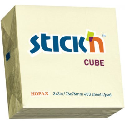 Hopax Samolepící bločky Stick'n 76x76mm, Pastel žlutá, 400 lístků – Hledejceny.cz