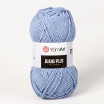 YarnArt pletací / háčkovací příze YarnArt JEANS PLUS 15 modrá, jednobarevná, 100g/160m
