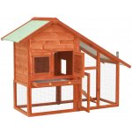 vidaXL Králíkárna šedá/bílá masivní jedlové dřevo 140 x 63 x 120 cm – Zboží Dáma