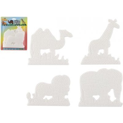 Lowlands Podložka na zažehlovací korálky Hama MIDI slon,žirafa,lev,velbloud plast 4ks na kartě 19x24cm – Zbozi.Blesk.cz
