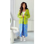 Fashionweek Dlouhý kardigan oversize JK-YESTERDAY Limonka – Zboží Dáma