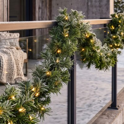 Solight LED vánoční girlanda s jehličím 5m 80x LED časovač 3xAA IP44 – Hledejceny.cz