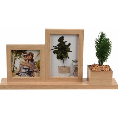 Home Styling Collection Rámečky na 2 fotky s umělou rostlinou, 37 x 7 x 19 cm – Zboží Mobilmania