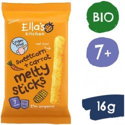 Ella's Kitchen BIO křupavé tyčky s kukuřicí a mrkví 16 g