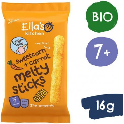 Ella's Kitchen BIO křupavé tyčky s kukuřicí a mrkví 16 g – Zboží Dáma Ella's Kitchen BIO křupavé tyčky s kukuřicí a mrkví 16 g – Zboží Dáma