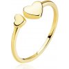 Prsteny Šperky Eshop Zlatý prsten ze žlutého zlata hladká srdce otevřená ramena S5GG254.97