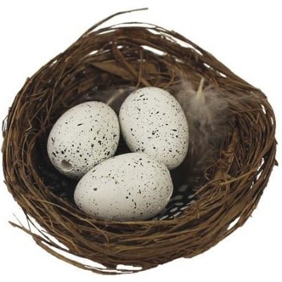 Dekorace hnízdo s bílými vajíčky – Zboží Mobilmania