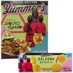 Yummer's Squid Game polštářky s pistáciovou náplní 300 g + pšeničné sušenky s máslovou příchutí 140 g – Zboží Dáma