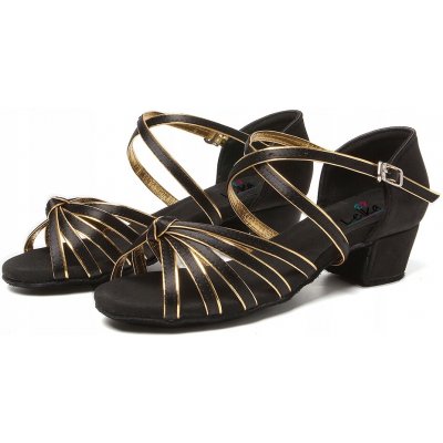 Lelka taneční boty na latino 602 black gold – Zboží Dáma