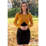 Jsem máma Zimní kojicí šaty okrové – Zboží Dáma