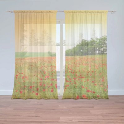 Záclony Pole vlčích máků: 2 ks - 150x250 cm - Sablio – Hledejceny.cz