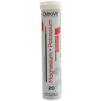 OstroVit Magnesium + potassium 20 effervescent tablet šumivé tablety grapefruit – Zbozi.Blesk.cz