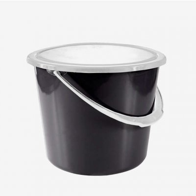 Plastový kbelík s víkem Horze 8l Černá