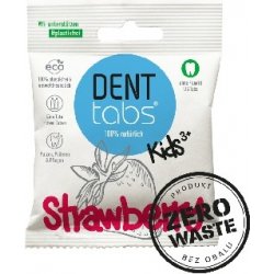 Denttabs přírodní dětská zubní pasta v tabletách bez fluoridu jahoda Zero waste balení 10 000 ks
