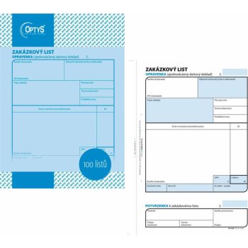 Optys 1048 Zakázkový list - opravenka A5