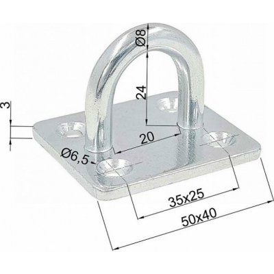 Deska s okem 50x40mm, d8mm, bílý Zn – Sleviste.cz