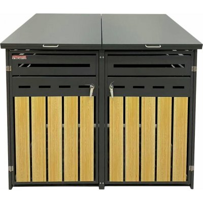 Scorpion elektro s.r.o Přístřešek na 2 popelnice D02GW2 antracit/hnědý – Hledejceny.cz