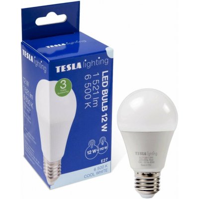 Tesla BL271265-1- LED žárovka BULB E27, 12W, 230V, 1521lm, 25 000h, 6500K studená bílá 220st – Hledejceny.cz