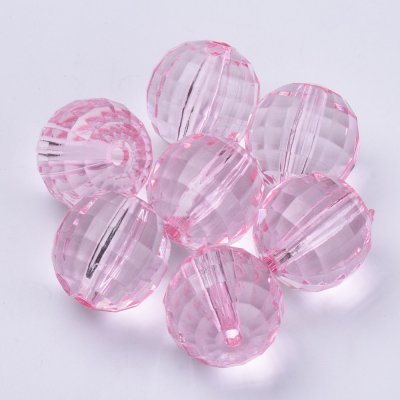 Akrylové korálky broušené - světle růžová - ∅ 8 mm - 10 ks – Zboží Mobilmania