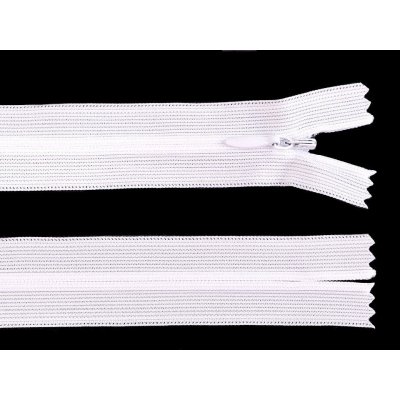 Spirálový zip skrytý No 3 délka 35 cm dederon - bílá – Zboží Mobilmania
