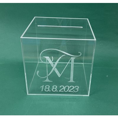 Paris Dekorace Svatební box na přání bílý, černá bublina – Zboží Dáma