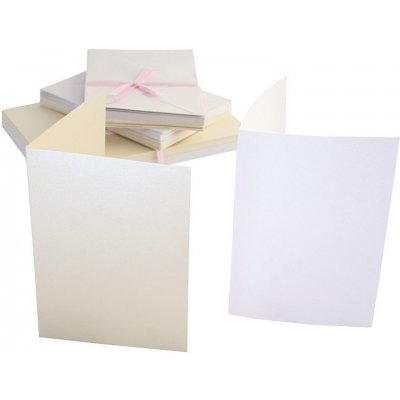 WEST DESIGN A6 přání a obálky 50ks (240g/m2) perleťové krémové – Zboží Mobilmania
