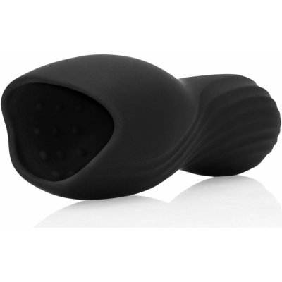 Shots Loveline Vibrating Masturbator Licorice Black - vibrační silikonový masturbátor