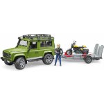 Bruder 2598 Land Rover Defender s přívěsem + Ducati Scrambler Cafe Racer a řidič 1:16 – Zboží Mobilmania