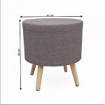 Kondela Taburet s úložným prostorem, šedá látka, SAMIR – Zbozi.Blesk.cz