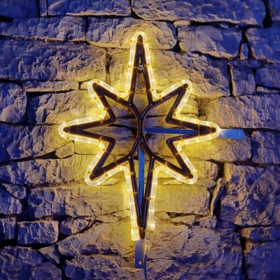 DECOLED 2D LED světelná hvězda, závěsná, 61×79 cm, teple bílá, 3D tisk – Hledejceny.cz
