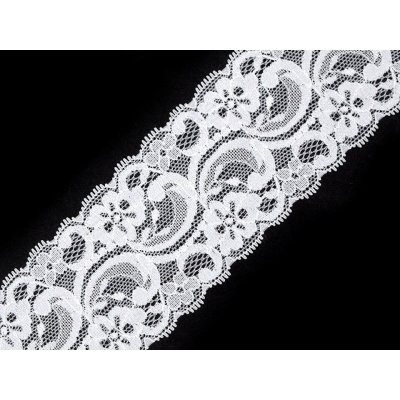 Stoklasa Elastická krajka / vsadka šíře 55 mm Balení: 13.5 m, Varianta: 3 bílá 3 bílá – Zboží Dáma