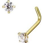 Šperky4U zlacený piercing do nosu čirý kamínek N0066-GDC – Zboží Dáma