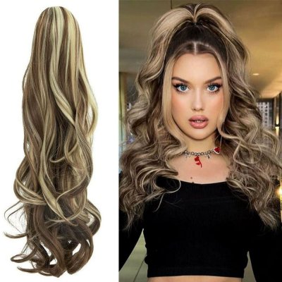 Příčesek do vlasů vlnitý culík 60 cm - melír – Sleviste.cz