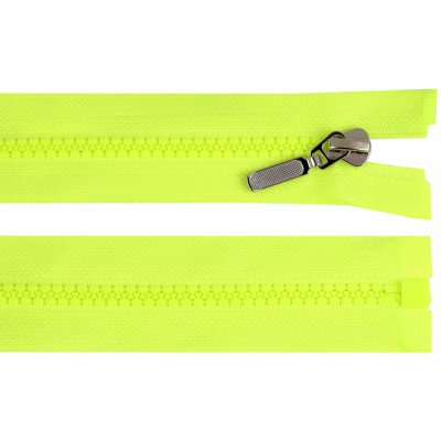 Zip kostěný dělitelný No 5 délka 90 cm - bundový s ozdobným jezdcem barva 229 žlutá - neon – Hledejceny.cz