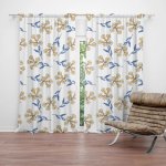Sablio Závěs Žluté kvítí: 2ks 140x250cm – Hledejceny.cz