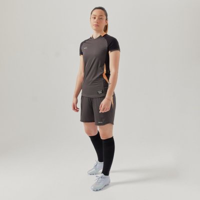 Kipsta dámský fotbalový dres s krátkým rukávem rovný střih černý