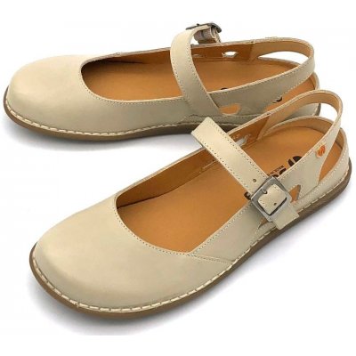 Jungla dámské kožené baleríny 8148 bílé smetana – Zboží Mobilmania