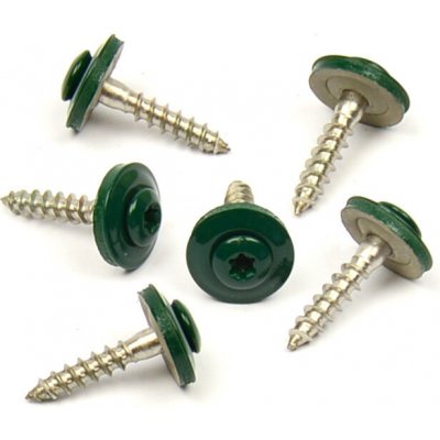 Klempířský šroub + EPDM, Mechově zelená RAL 6005 4,5 x 25 A2 / balení 200 ks – Zboží Mobilmania