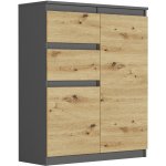 Framire Komoda se skříňkami a zásuvkami Antracit Mix Artisan 80 x 40 x 98 cm (Modern S2) – Hledejceny.cz