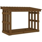 Shumee Dřevník masivní borovice 108 x 64,5 x 77 cm medově hnědý – HobbyKompas.cz