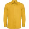 Pánská Košile Kariban pánská košile s dlouhým rukávem Jofrey žlutá