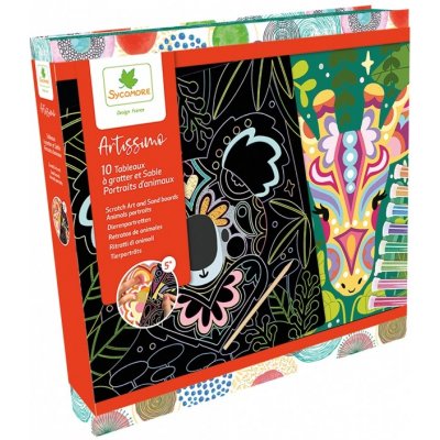 Artissimo XXL kreativní sada vyškrabávání a pískování zvířecí portréty – Zboží Dáma