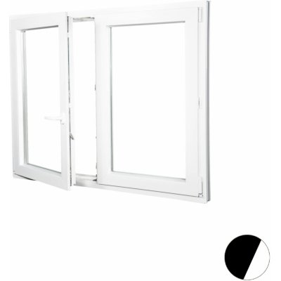 ALUPLAST Plastové okno dvoukřídlé dekor/bílé 150x150 Palisander/bílá, Levé, Dvojsklo Ug= 1,1 – Hledejceny.cz