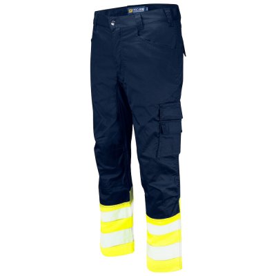 ProJob 6537 PRACOVNÍ kalhoty PRUŽNÉ EN ISO 20471 TŘÍDA 1 Žlutá/navy