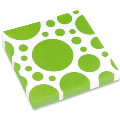 Solid papírové ubrousky Color Dots zelené 20ks 33x33cm – Sleviste.cz