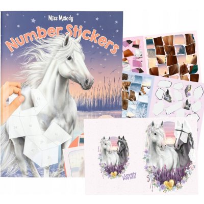 Kreativní omalovánky se samolepkami Miss Melody 11 aršíků samolepek 24 stránek parádní kreativní samolepková knížka Dress Me Up od Miss Melody se kterou lze oblékat jezdkyně i jejich koně. – Hledejceny.cz