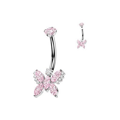 Šperky4U piercing do pupíku TITAN růžová TIT1385-P – Zboží Dáma