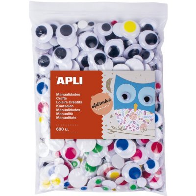 Kulaté oči Apli Moving eyes, Jumbo pack, samolepicí, mix velikostí a barev, 600 ks – Sleviste.cz