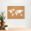 Nástěnné mapy ALUM Korková nástěnná mapa světa- přírodní, bílá XL
